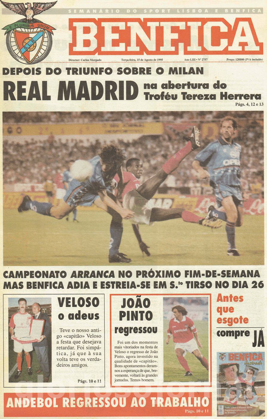jornal o benfica 2757 1995-08-15